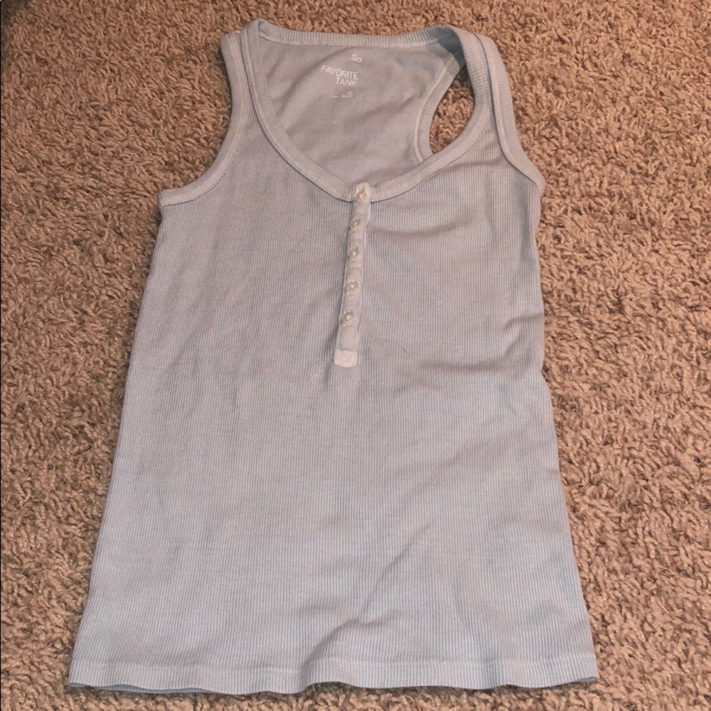 Light Blue Henley Tank